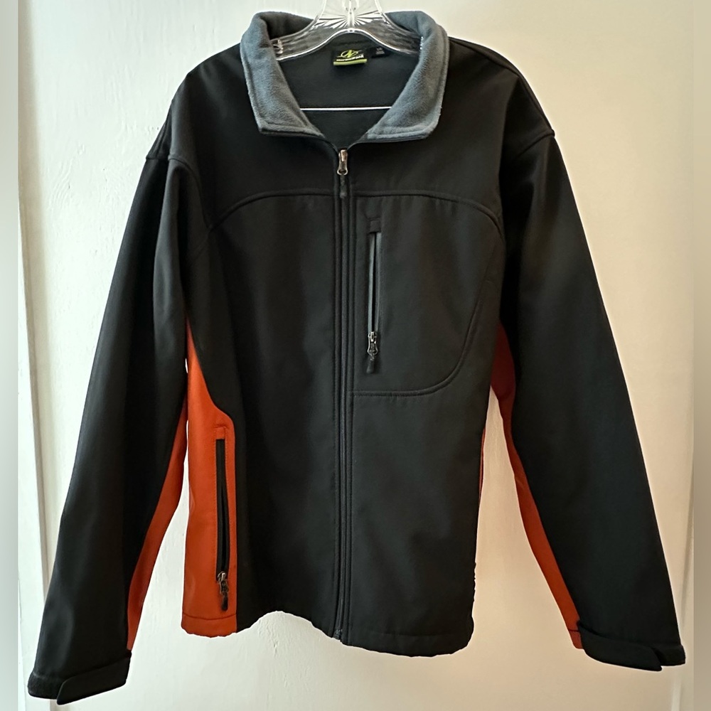 NORDICTRACK MENS SIZE Large Black and Orange LINED WINTER COAT JACKET